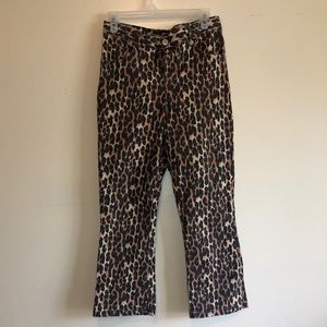 BDG kick flare leopard print jeans